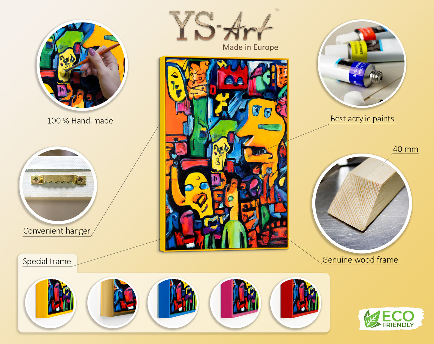 Infographic of art painting Mosaic of identity