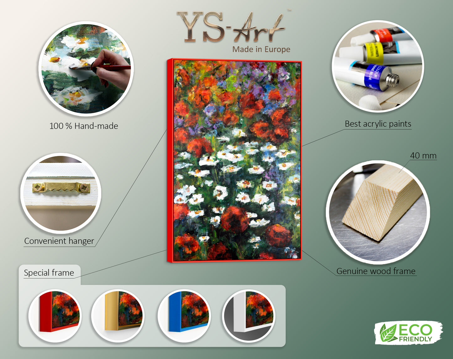 Infographic of art painting Blooming expanses