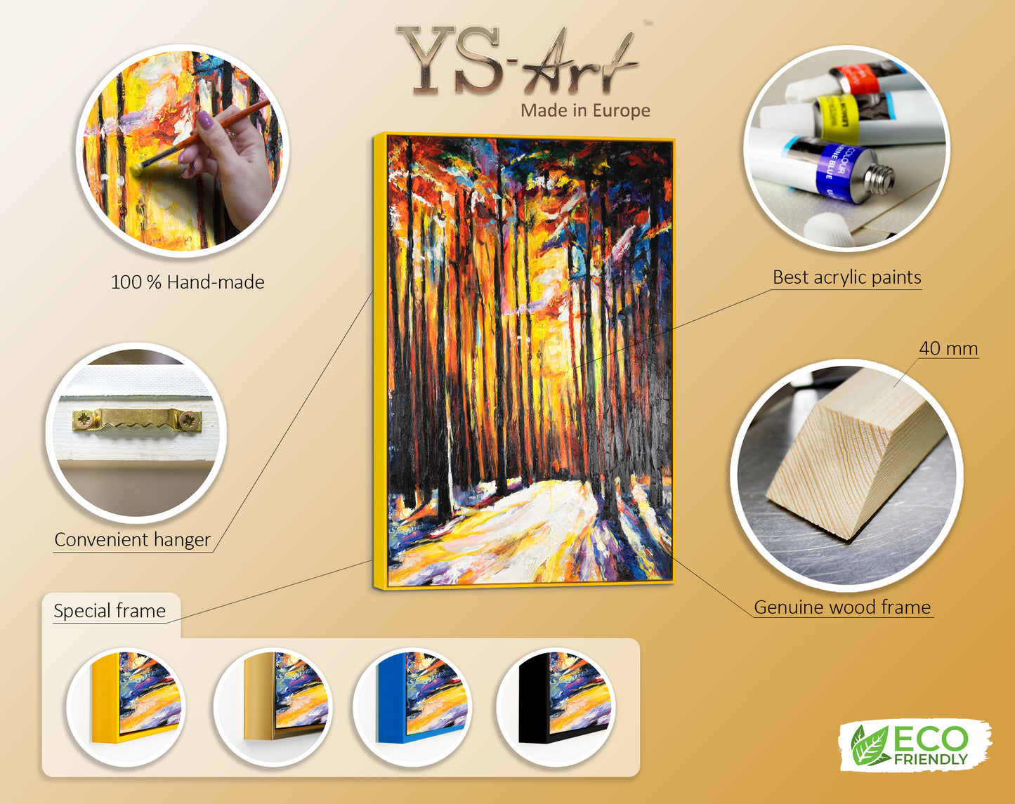 Infographic of art painting Harmony of the forest