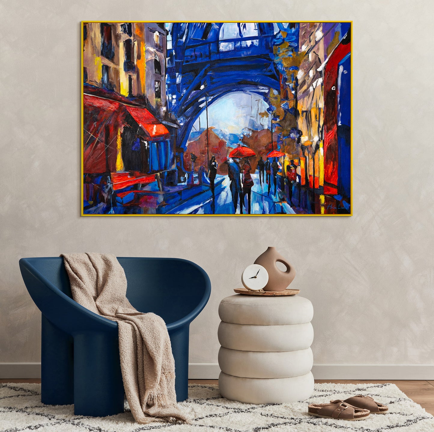 paris abstract painting cityscape