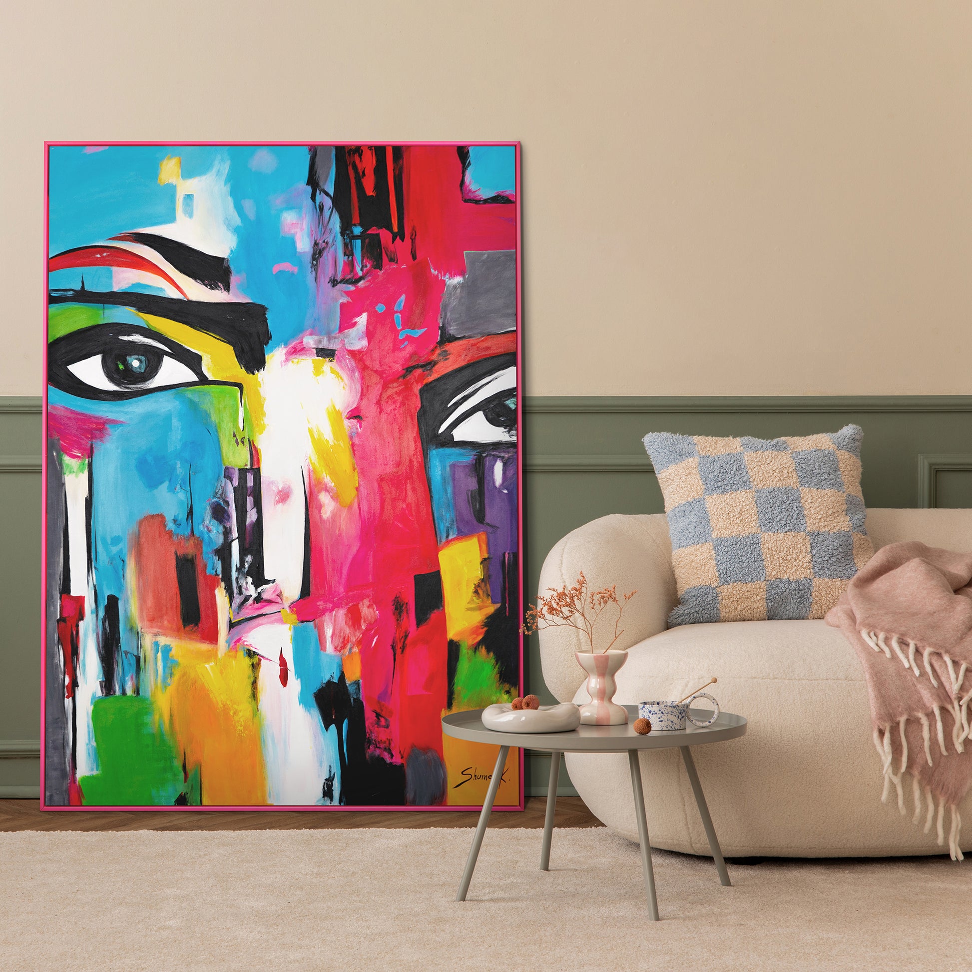 the art of painting in living room