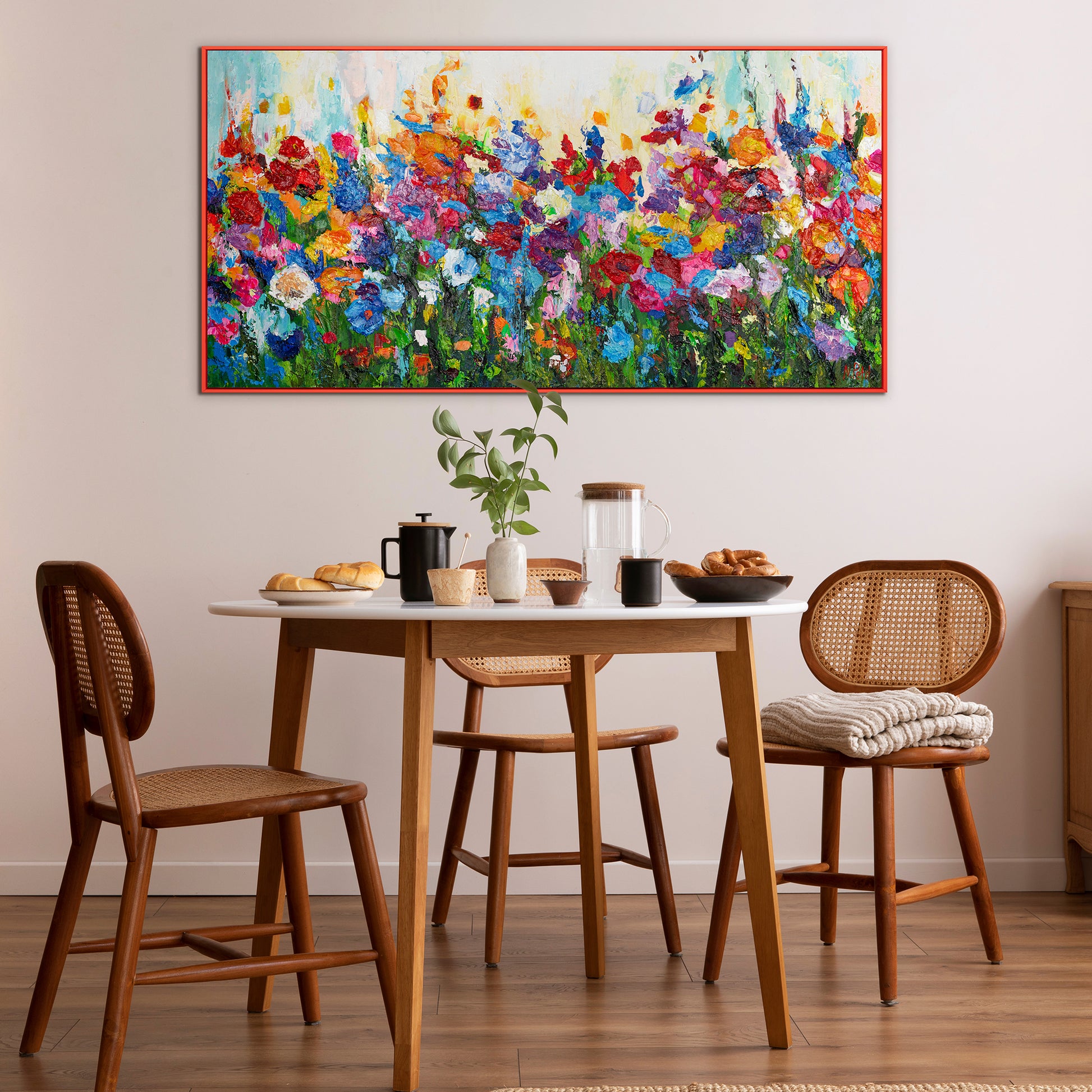 large painting floral for kitchen