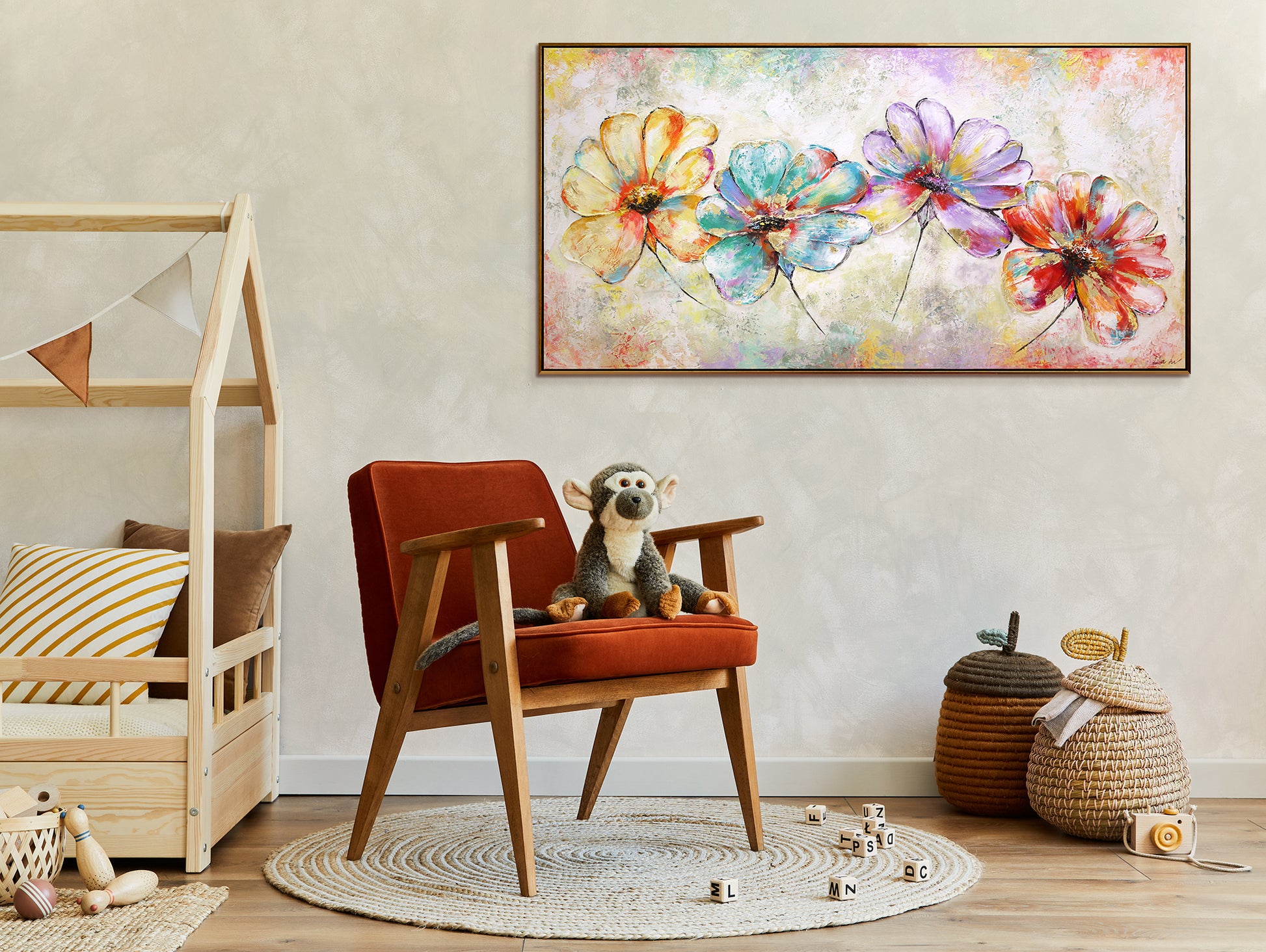 colorful flowers large wall art for living room