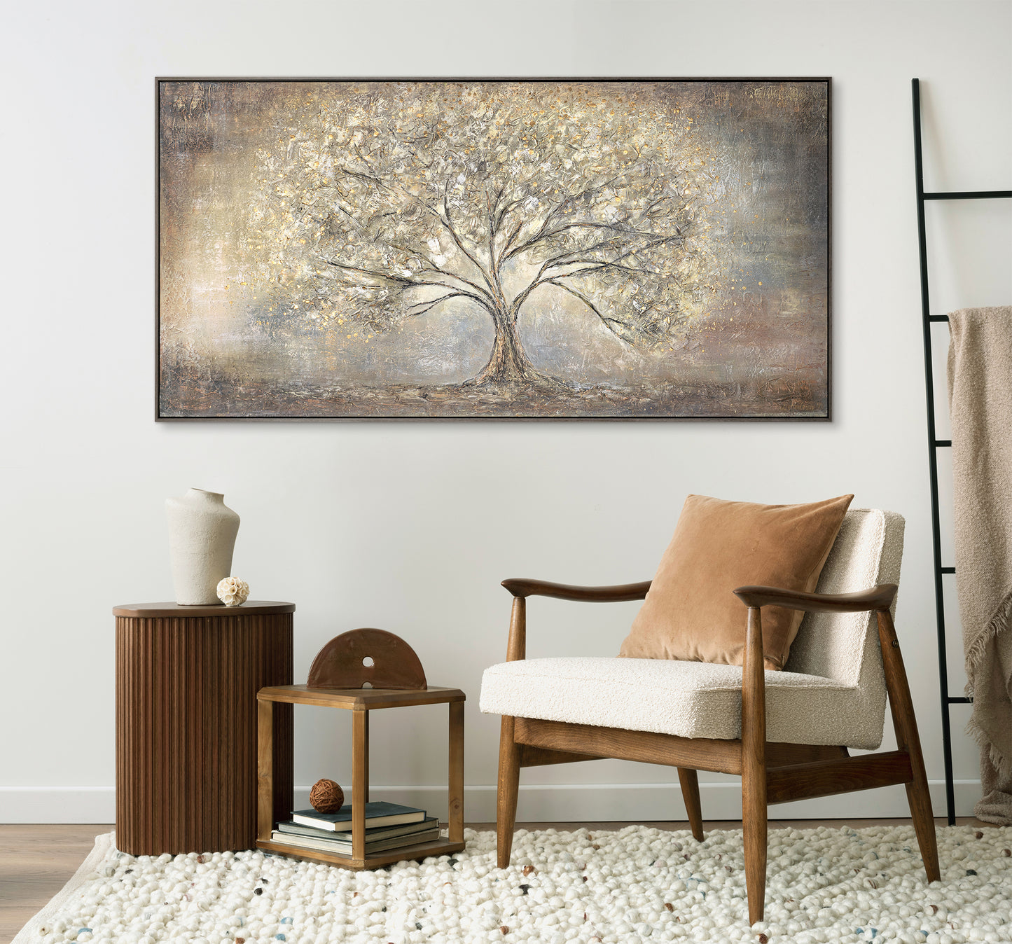 abstract canvas art in living room