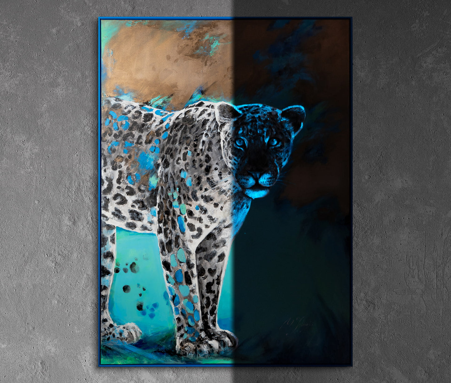 leopard art that glows