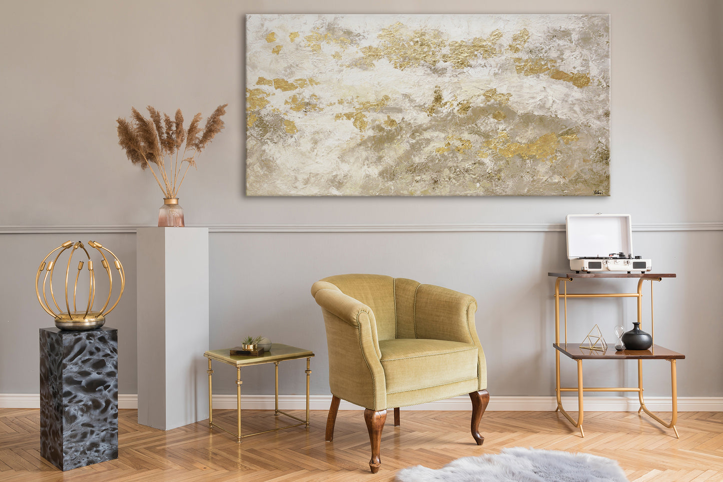 gold large wall art for living room
