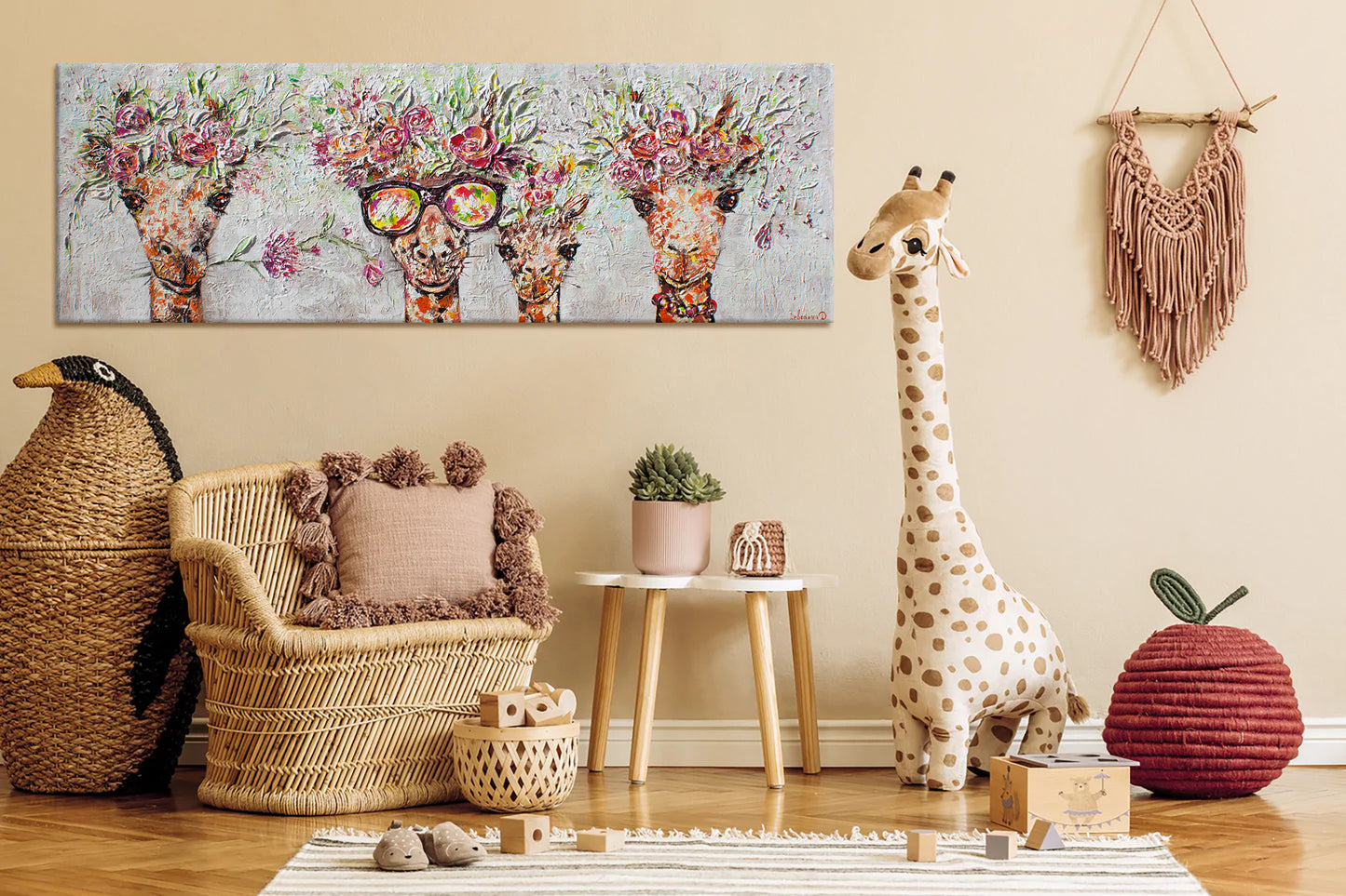 giraffes big painting for living room
