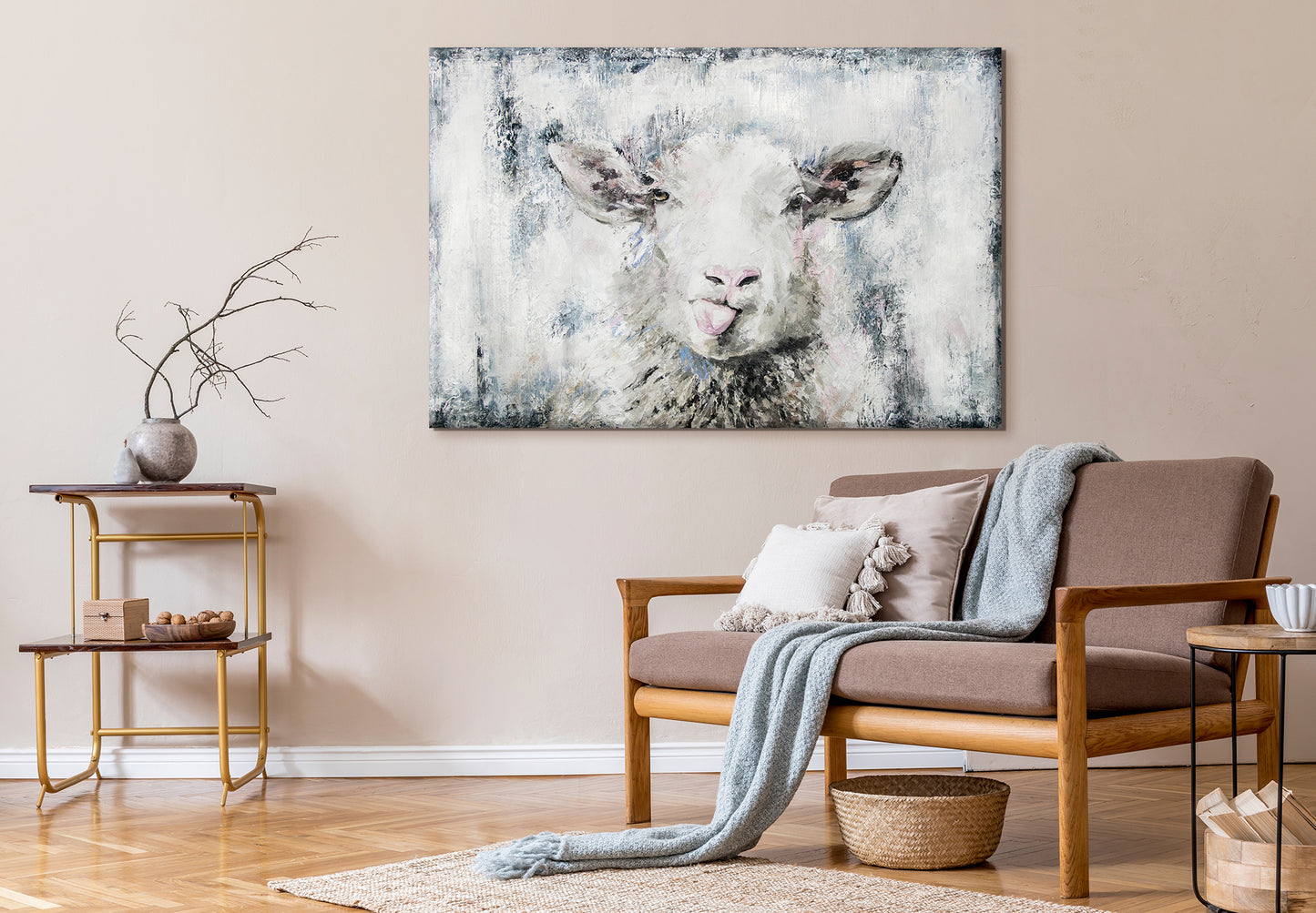 sheep the art of painting for living room