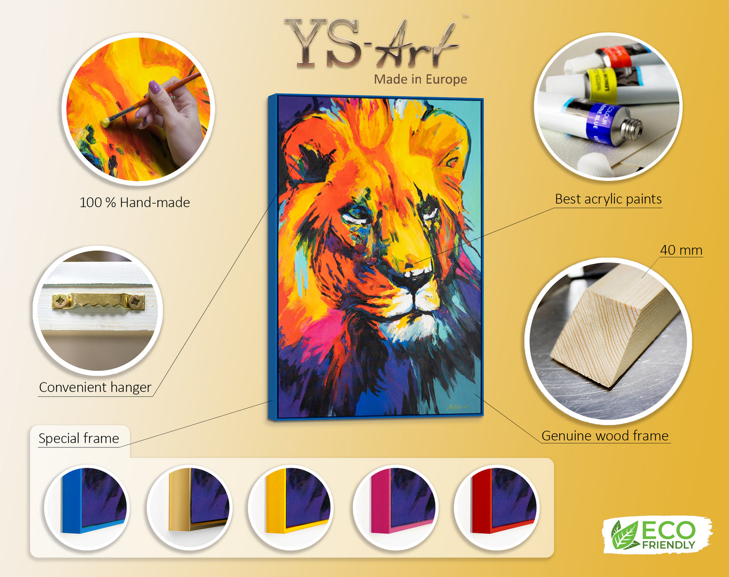 Infographic of art painting Lion's grace 