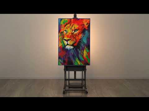 Video preview of art painting Lion's strength