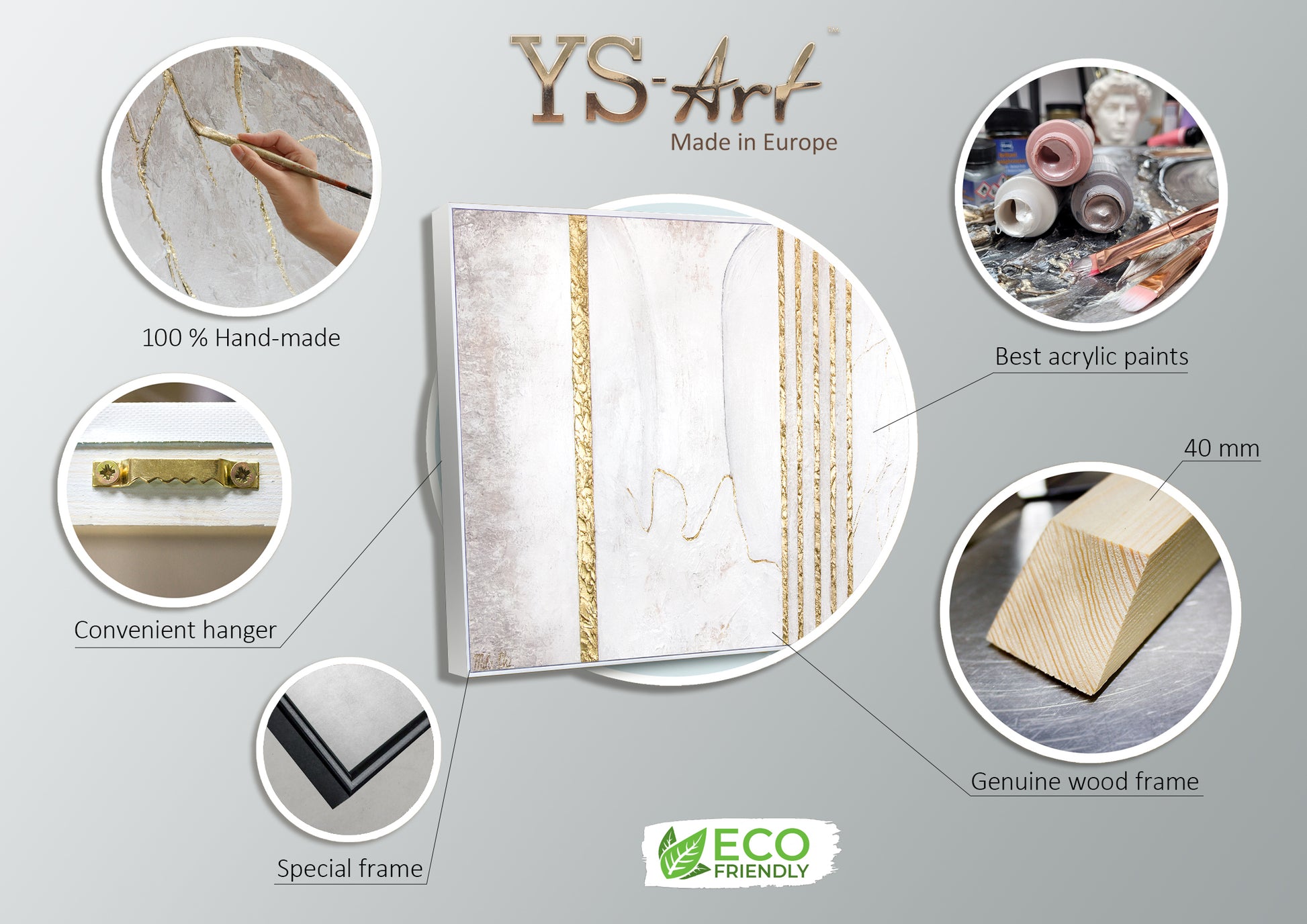 Infographic of art painting Golden marble