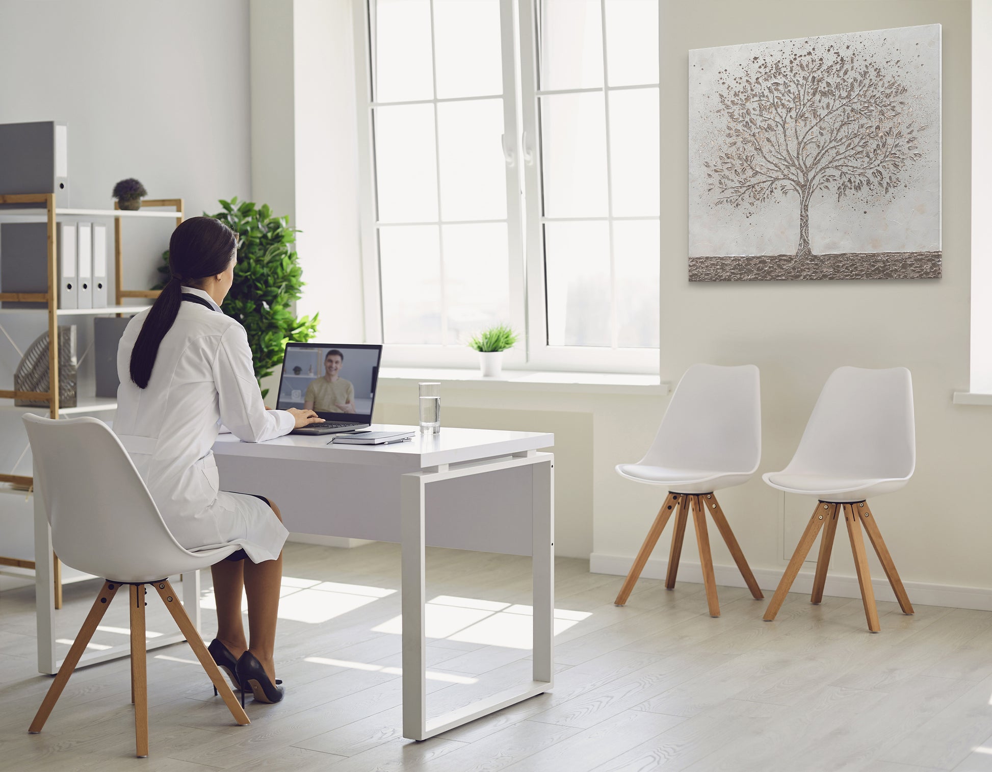 White textured wall art for office